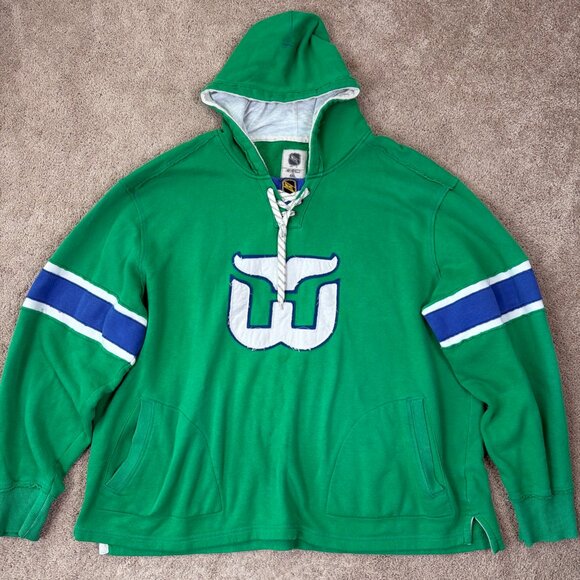 NHL Other - Hartford Whalers Hoodie Mens 4XL Green Vtg NHL Jersey Sweatshirt Y2K Hockey VTG